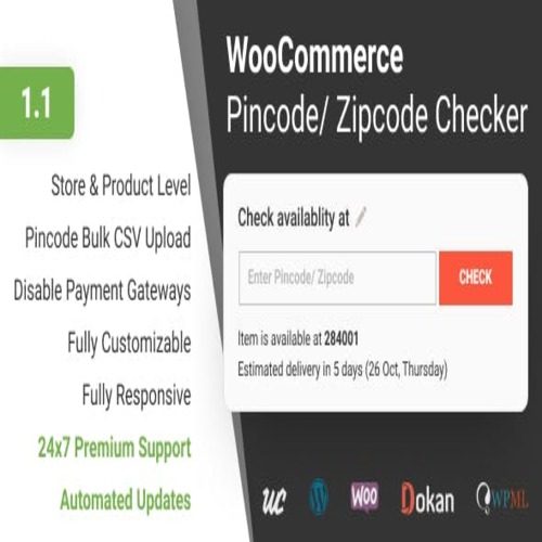 WooCommerce Pincode/ Zipcode Checker 2.0.1